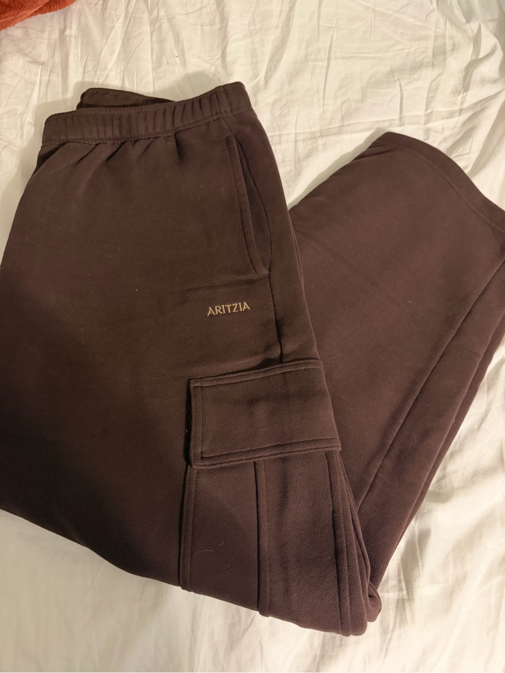 Aritzia rich mocha Brown Cargo Sweatpants size large